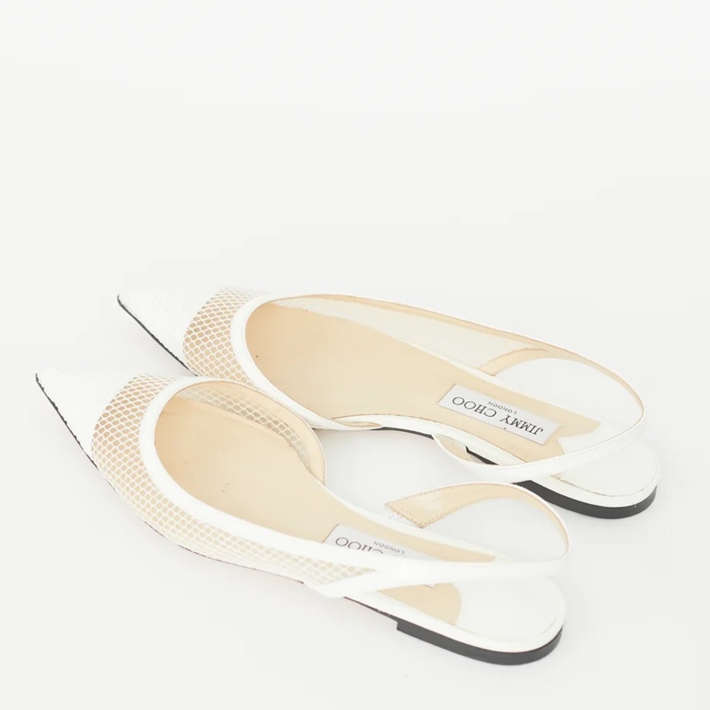 Jimmy Choo
White Mesh Fetto Slingback Flat women size 9 preowned - Picture 3 of 16